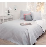 Dessus de lit avec 2 taies - bicolore - réversible - 240 x 260 cm