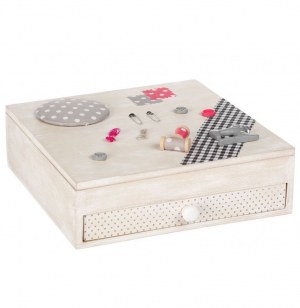 Boîte à couture - 1 tiroir - blanc