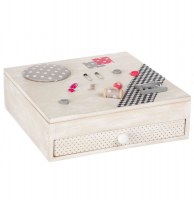 Boîte à couture - 1 tiroir - blanc