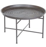 Table basse ronde - métal - gris