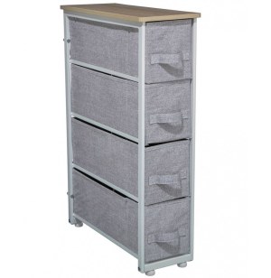 Rangement - 4 tiroirs - gris clair