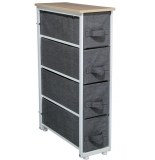 Rangement - 4 tiroirs - gris foncé