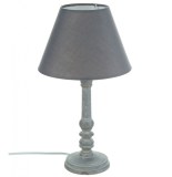 Lampe - bois - gris - h 36 cm