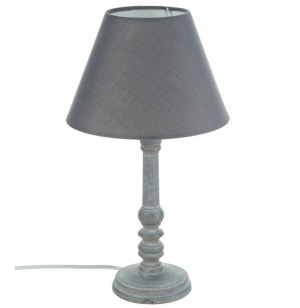Lampe - bois - gris - h 36 cm