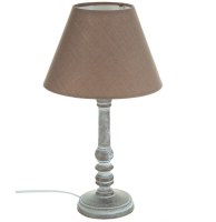 Lampe - bois - taupe - h 36 cm