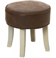 Tabouret simili cuir - marron