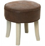 Tabouret simili cuir - marron