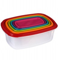 Lot de 6 boîtes carrées - multicolore