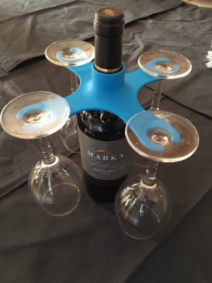 Support de 4 verres pour bouteille de vin