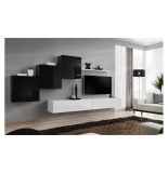 Ensemble tv mural - 5 éléments - noir et blanc