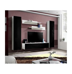 Banc tv - 6 éléments - noir et blanc