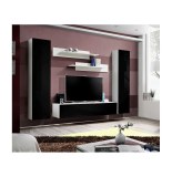 Banc tv - 6 éléments - noir et blanc