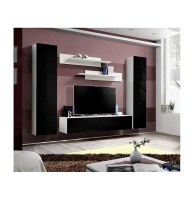 Banc tv - 6 éléments - noir et blanc