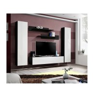 Banc tv - 6 éléments - blanc et noir