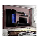 Banc tv avec led - 5 éléments - noir et blanc