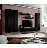 Banc tv - 6 éléments - noir