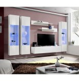 Ensemble tv avec led - 6 éléments - blanc