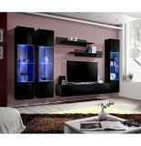 Ensemble tv avec led - 6 éléments - noir