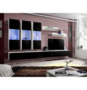 Ensemble tv avec led - 6 éléments - blanc