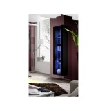 Vitrine avec led - 3 étagères - noir