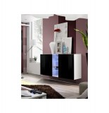 Vitrine en verre - a suspendre - noir et blanc