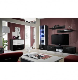 Vitrine murale - led - blanc et noir