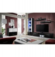 Vitrine murale - led - blanc et noir