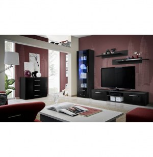 Vitrine murale - led - noir