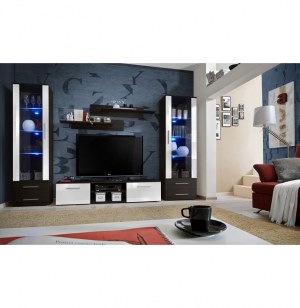 Vitrine murale - led - blanc et noir