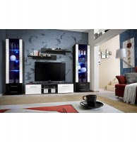 Vitrine murale - led - blanc et noir