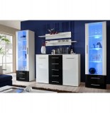 Vitrine murale - led - blanc et noir