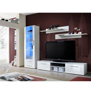 Vitrine à led - 4 éléments - blanc