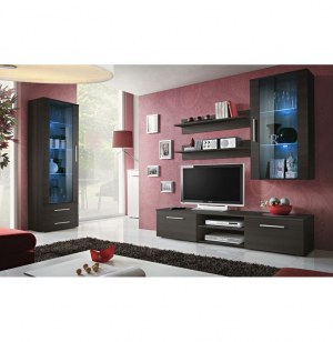 Vitrine à led - 5 éléments - marron