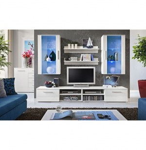 Vitrine à led - 5 éléments - blanc