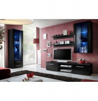 Vitrine à led - 5 éléments - noir