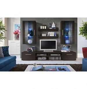 Vitrine à led - 6 éléments - marron