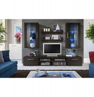 Vitrine à led - 6 éléments - marron