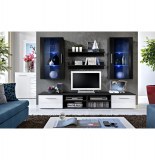 Vitrine à led - 6 éléments - noir et blanc