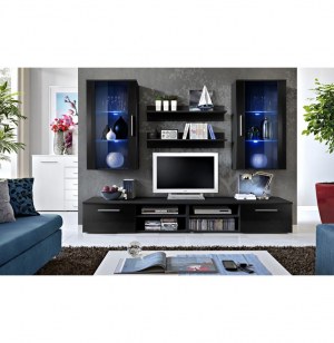 Vitrine à led - 6 éléments - noir