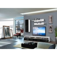 Ensemble tv à led - 4 éléments - blanc et noir