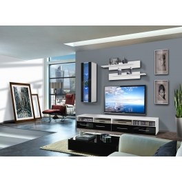 Ensemble tv à led - 4 éléments - blanc et noir