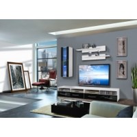 Ensemble tv à led - 4 éléments - blanc et noir