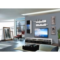 Ensemble tv à led - 4 éléments - blanc et noir