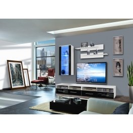 Ensemble tv à led - 4 éléments - blanc et noir