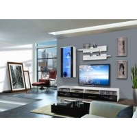 Ensemble tv à led - 4 éléments - blanc et noir