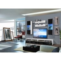 Ensemble tv à led - 6 éléments - blanc et noir