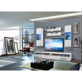 Ensemble tv à led - 6 éléments - blanc