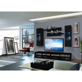 Ensemble tv à led - 6 éléments - noir