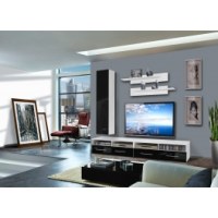 Ensemble tv à led - 6 éléments - blanc et noir