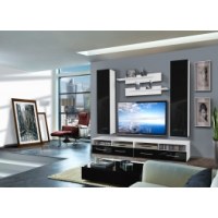 Ensemble tv à led - 4 éléments - blanc et noir